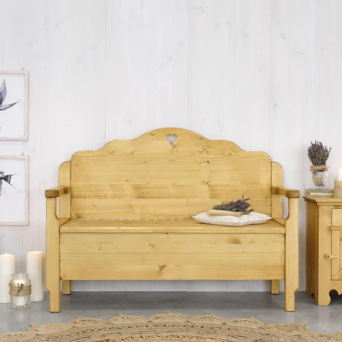 SITZBANK aus Massivholz MEXICANA - Honig, Holz (134/100/51cm) - Seart