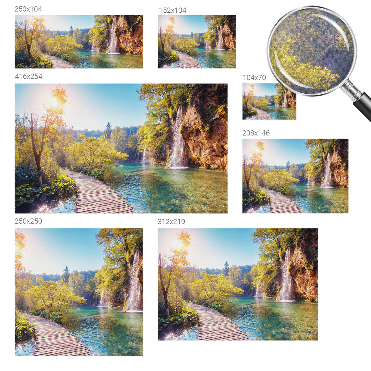 FOTOTAPETE 104x70 cm - Naturlandschaft - Grün, Textil (104/70cm) - Wallfluent