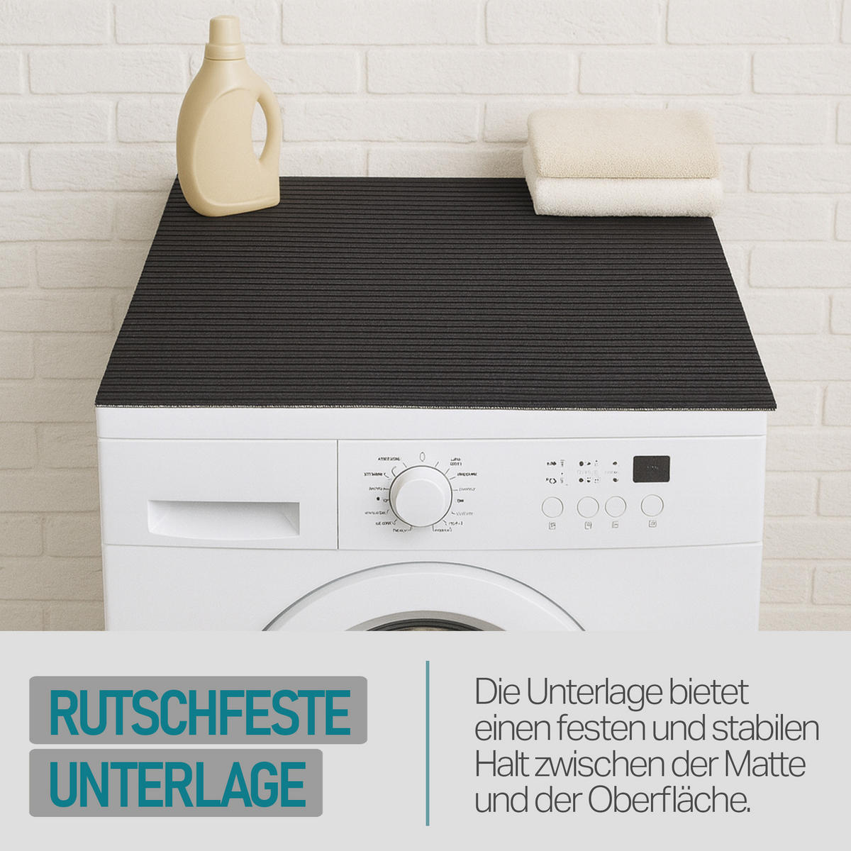 WASCHMASCHINENAUFLAGE 60x60 cm Schwarz - Schwarz, Kunststoff (60/60cm) - Bestlivings