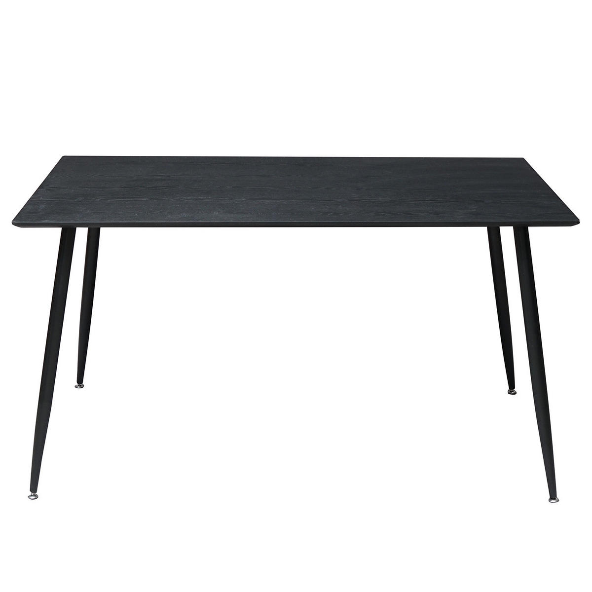 ESSTISCH - Echtholzfurnier / Metall - Eichefarben/Schwarz, Holzwerkstoff/Metall (80/140/75cm) - home24