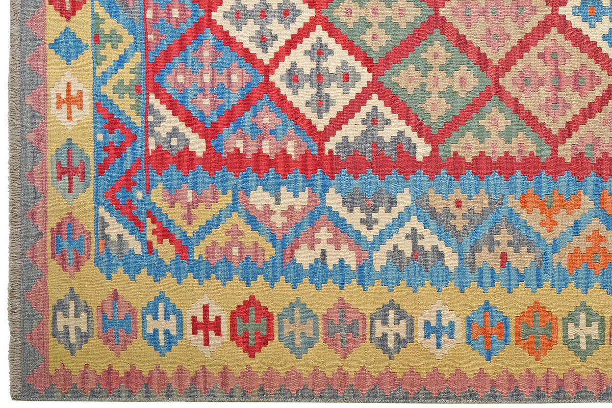 HANDWEBTEPPICH Kelim Gashgai Rot 289/197 cm Schurwolle - Rot, Textil (197/289cm) - Looma