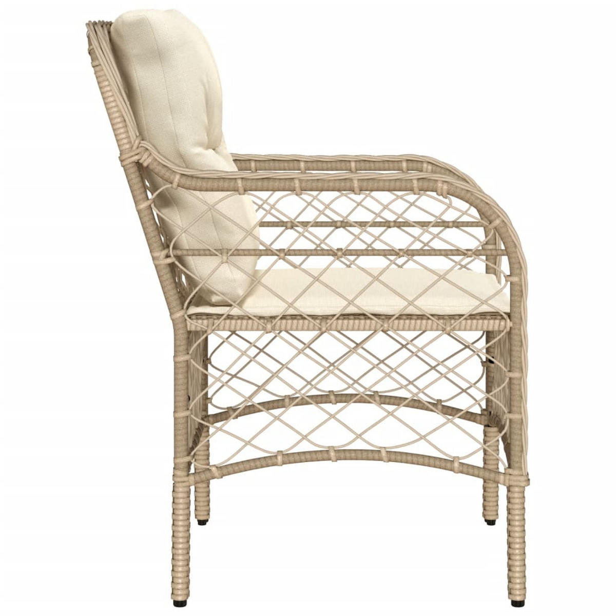 GARTENSTÜHLE Mit Kissen 2 Stk. Beige Poly Rattan - Beige, Kunststoff (67/86/58.5cm) - vidaXL