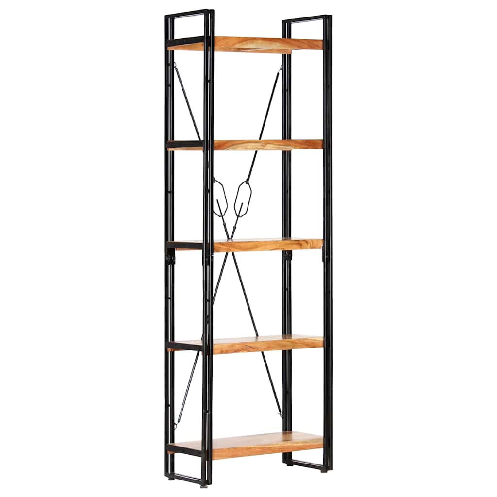 BÜCHERREGAL 5 Fächer 60/30/180 Cm Akazie Massivholz - Braun, Holz (30/180/60cm) - vidaXL