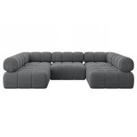 WOHNLANDSCHAFT modulares Sofa Garvo-U1 - 285x190x70 cm Dunkelgrau Cord - Dunkelgrau, Holzwerkstoff/Textil (285/70/190cm) - ALTDECOR