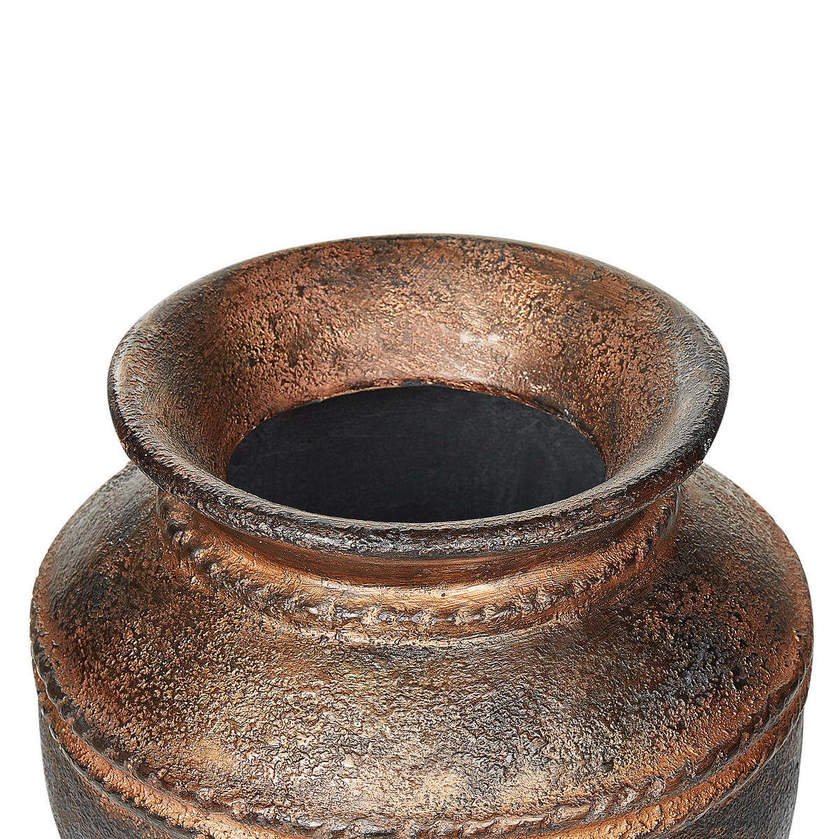 DEKOVASE Terrakotta kupfer Puchong - Kupferfarben, Stein (40cm) - Beliani