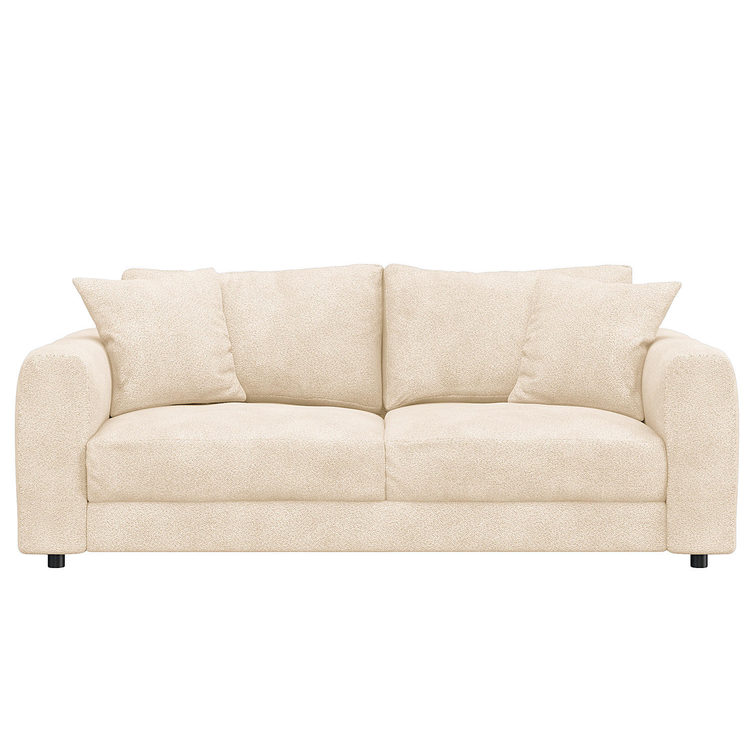 2,5-SITZER SOFA - Beige/Schwarz, Kunststoff/Textil (189/79/106cm) - home24