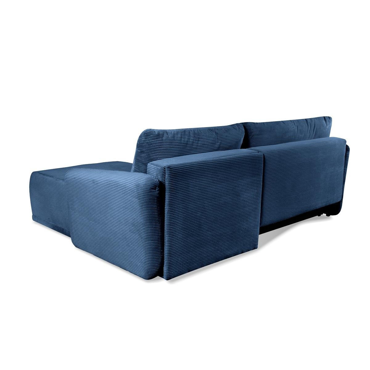ECKSOFA Omron Dunkelblau, universal Schlafsofa - Dunkelblau, Holzwerkstoff/Textil (248/180cm) - Bettso
