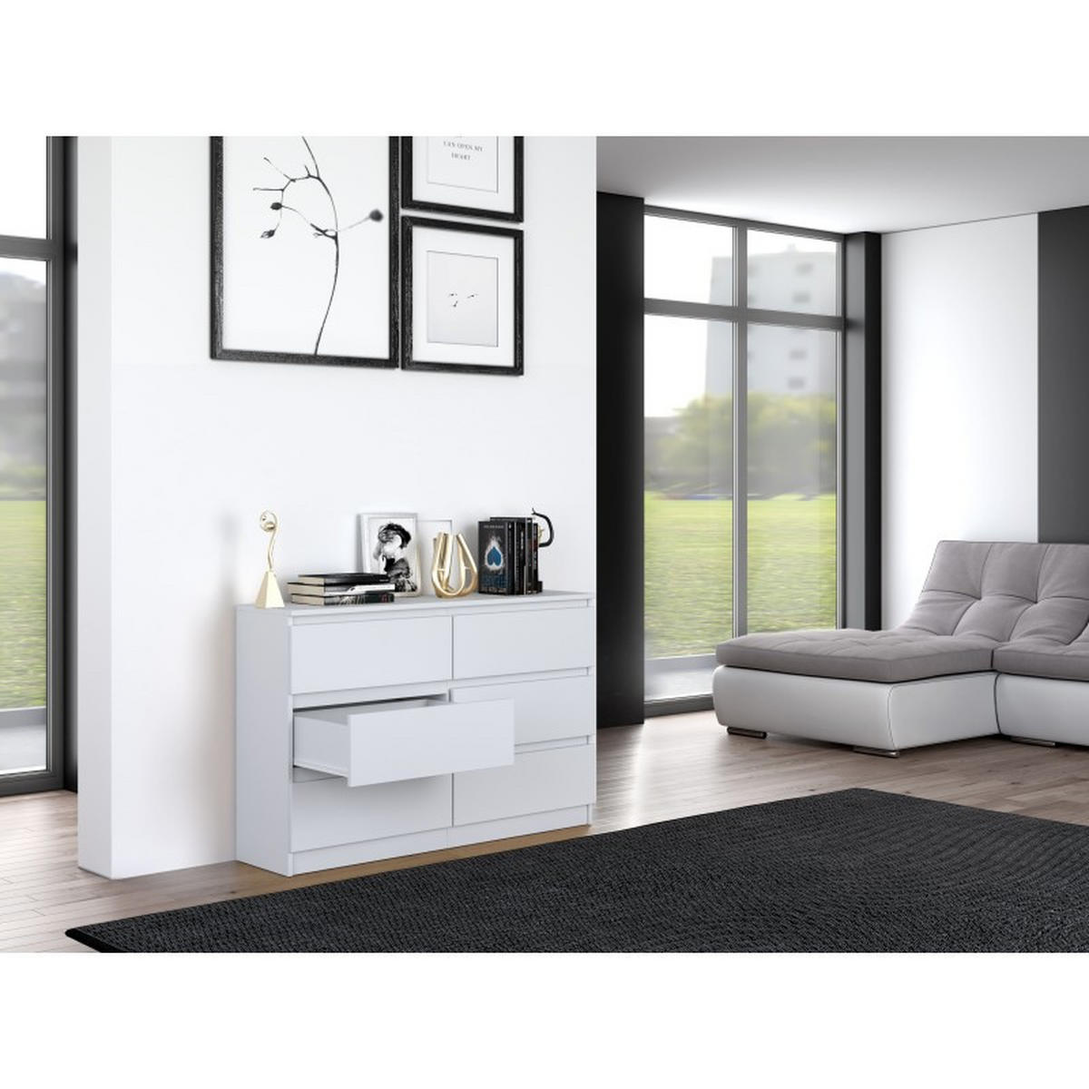 KOMMODE Weiß 120/75/30 - Weiß, Holzwerkstoff (120/75/30cm) - RAUMHIRSCH FURNITURE