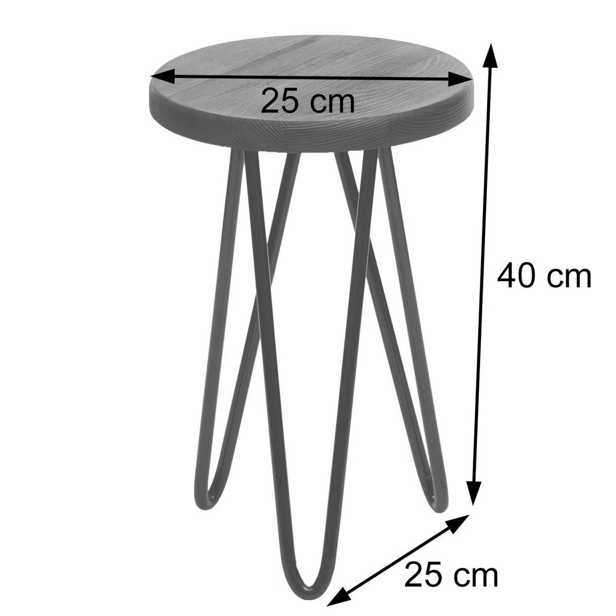 BEISTELLTISCH rund Braun, Schwarz 2er-Set - Schwarz/Braun, Holz (25/25/40cm) - MCW