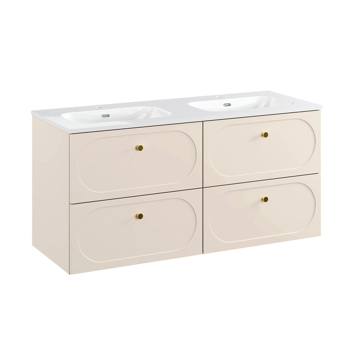 DOPPELWASCHTISCH 120.4cm Sanae Sandbeige - Beige, Holzwerkstoff (120.4/57/46cm) - Petits-meubles