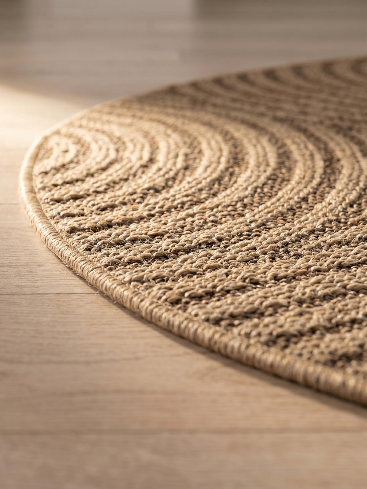 TEPPICH Outdoor ARLBERG in Beige, in Jute-Optik, Ø 120 cm - Beige, Textil (120/120cm) - KADIMA DESIGN