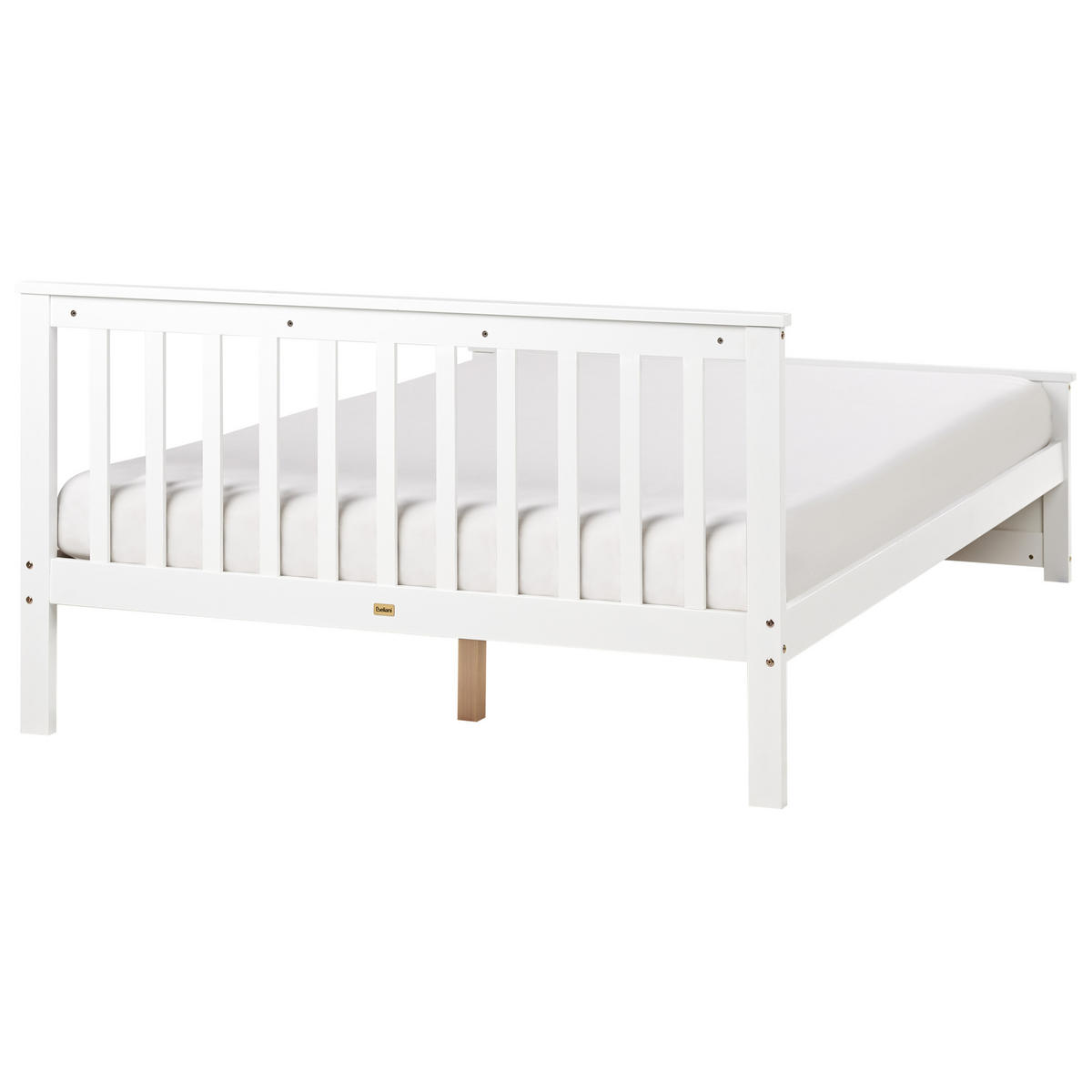 BETT mit Lattenrost 140x200 cm Weiß Olendon - Weiß, Holz (140/200cm) - Beliani