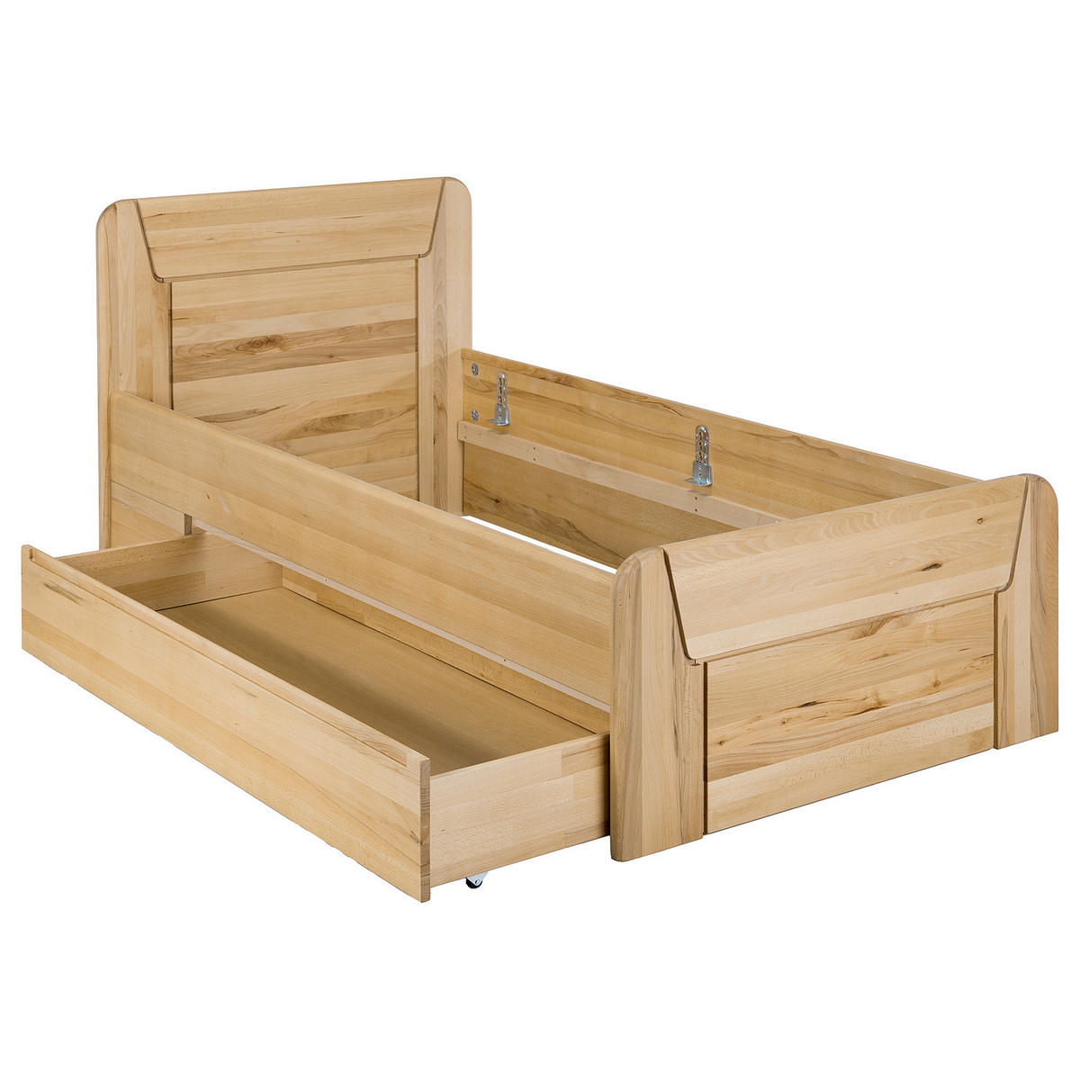 MASSIVHOLZBETT - Kernbuche, Holz (100/200cm) - home24