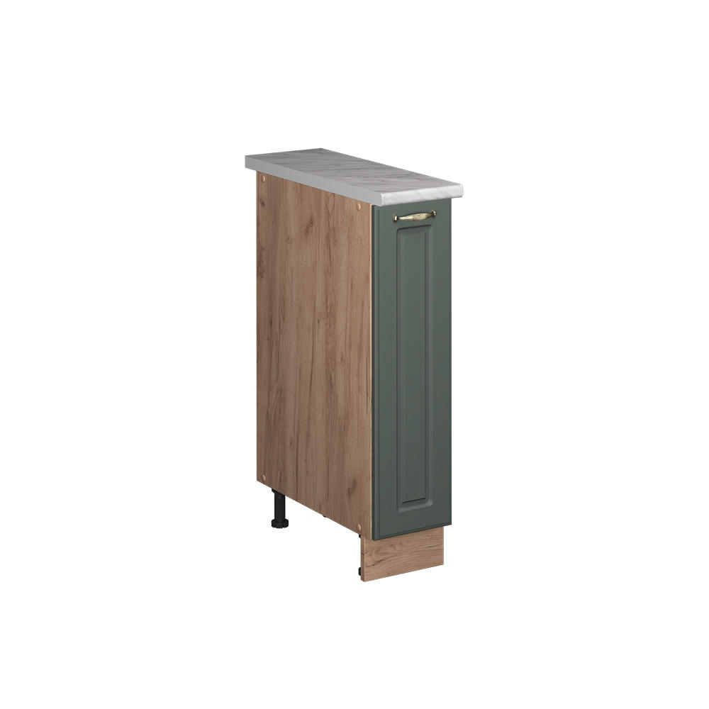 APOTHEKERSCHRANK Fame-Line, Grün-Gold Landhaus/Goldkraft Eiche, 20 cm, AP Marmor - Honigeiche/Grün, Holzwerkstoff (20/82/60cm) - Vicco