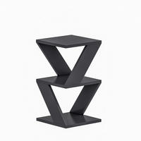 3PATROVÝ odkládací stolek V50 cm - ALBENI - antracitová, kompozitní dřevo (73.3/30/50cm) - Calicosy