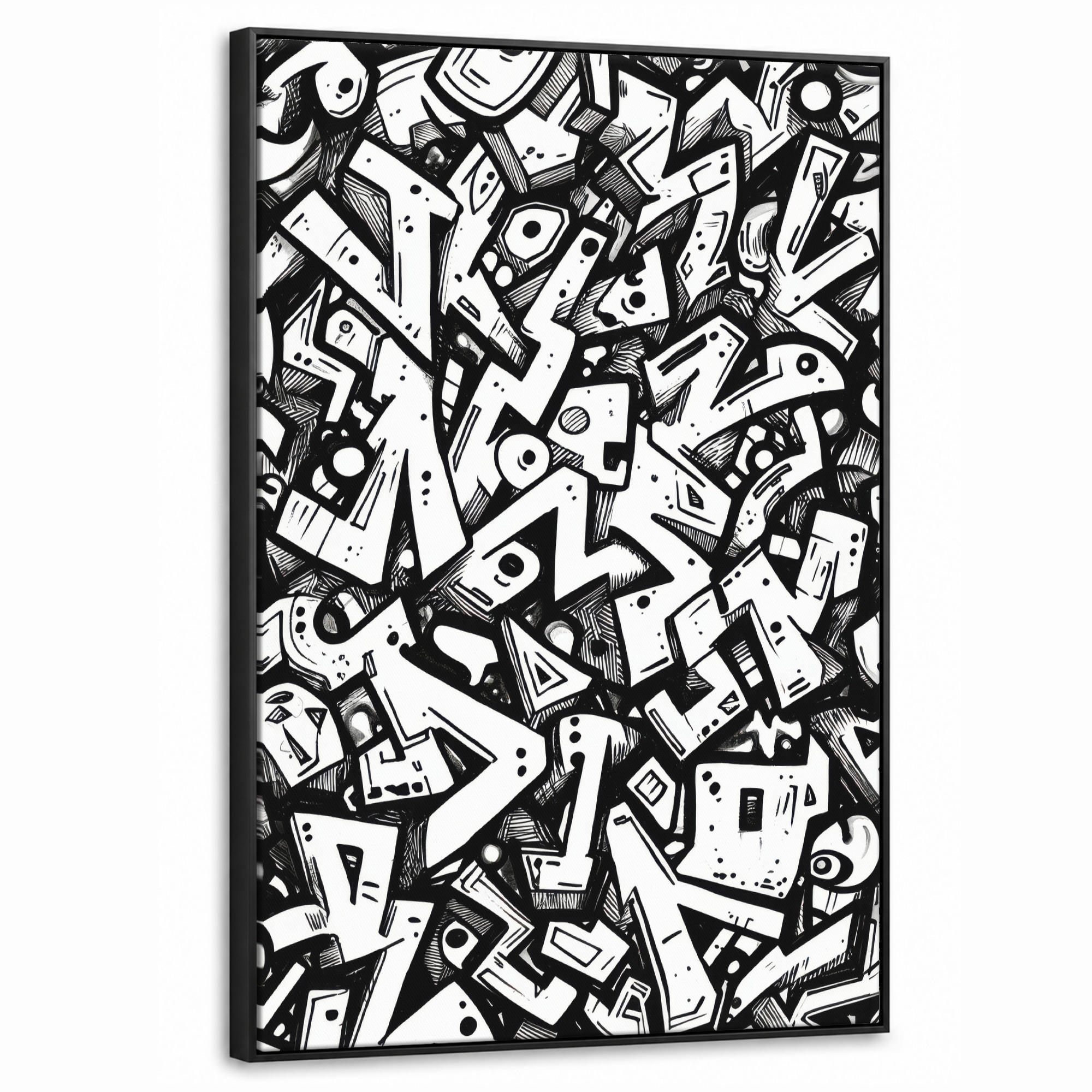 MuchoWow Leinwand Schwarz 60x90 cm
