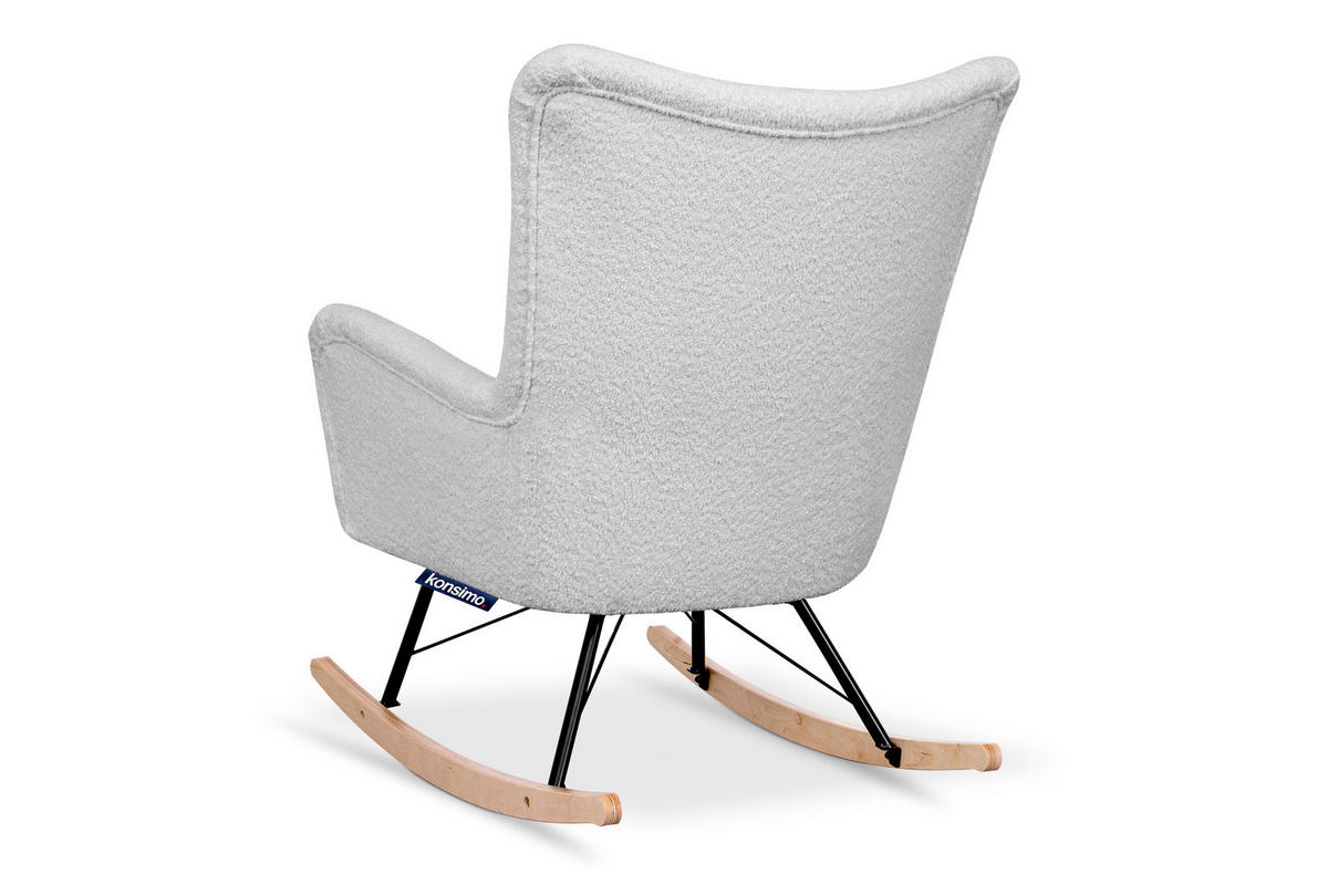 SCHAUKELSESSEL ADDUCTI breiter Sitz für mehr Komfort, Hellgrau - Eichefarben/Hellgrau, Holz/Textil (75/94/112cm) - KONSIMO®