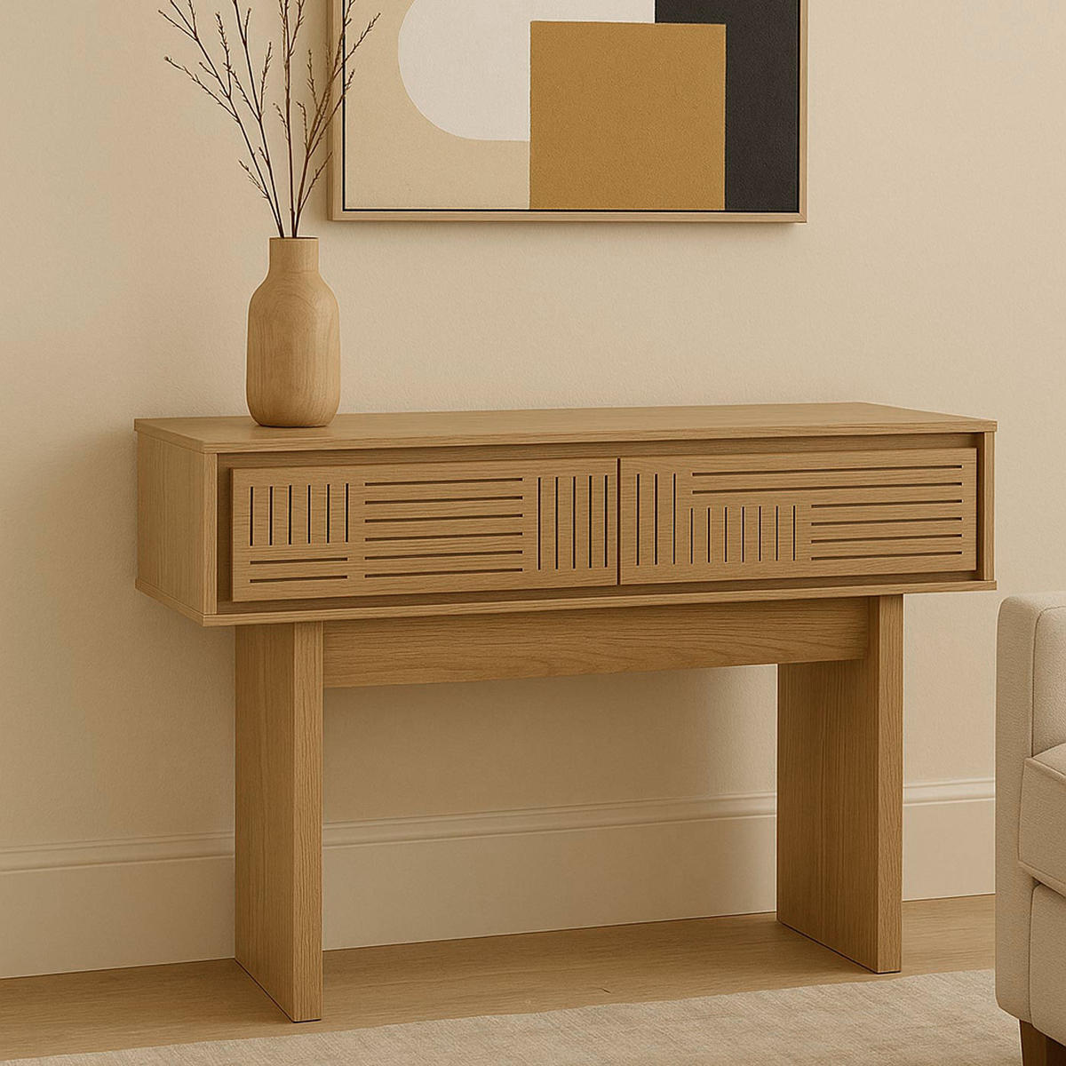 KONSOLENTISCH eckig Beige - Beige, Holz (41/110/86cm) - MCW