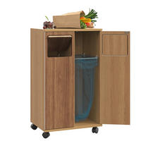 KOMMODE 46,7/35/80 cm aus MDF mit 2 Fächern, Rollen und 180° Türen, Natur - Naturfarben, Holzwerkstoff (46/80/35cm) - Redom