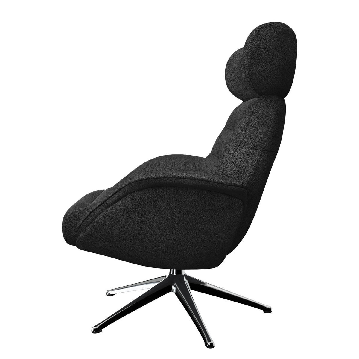 RELAXSESSEL - Anthrazit, Textil/Metall (90/107/90cm) - home24