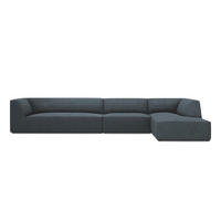 ECKSOFA rechts Ruby aus Cord blau 5 Sitzplätze - Blau, Textil (180/366cm) - Micadoni