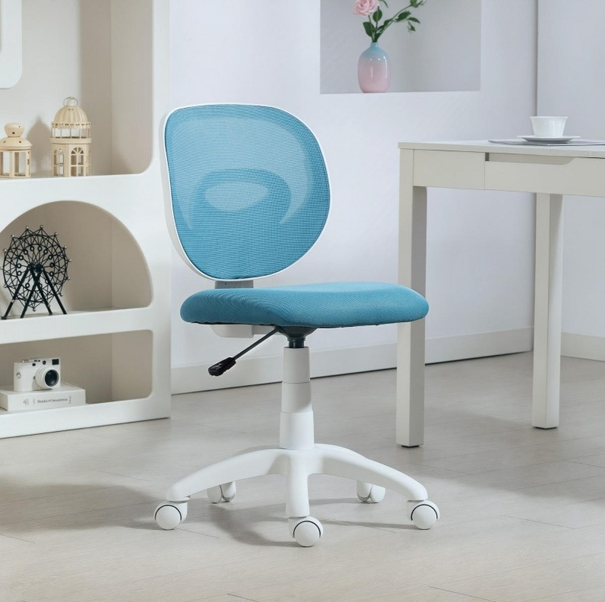 DREHSTUHL 53/59,5/81-89 cm blau aus Kunststoff höhenverstellbar - Blau, Kunststoff (53/89/59.5cm) - OKWISH