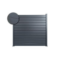 SICHTSCHUTZZAUN VANO aus Aluminium mit Lamellen 6 m x 180 cm, Grau - Grau, Metall (600/184cm) - Casanoov