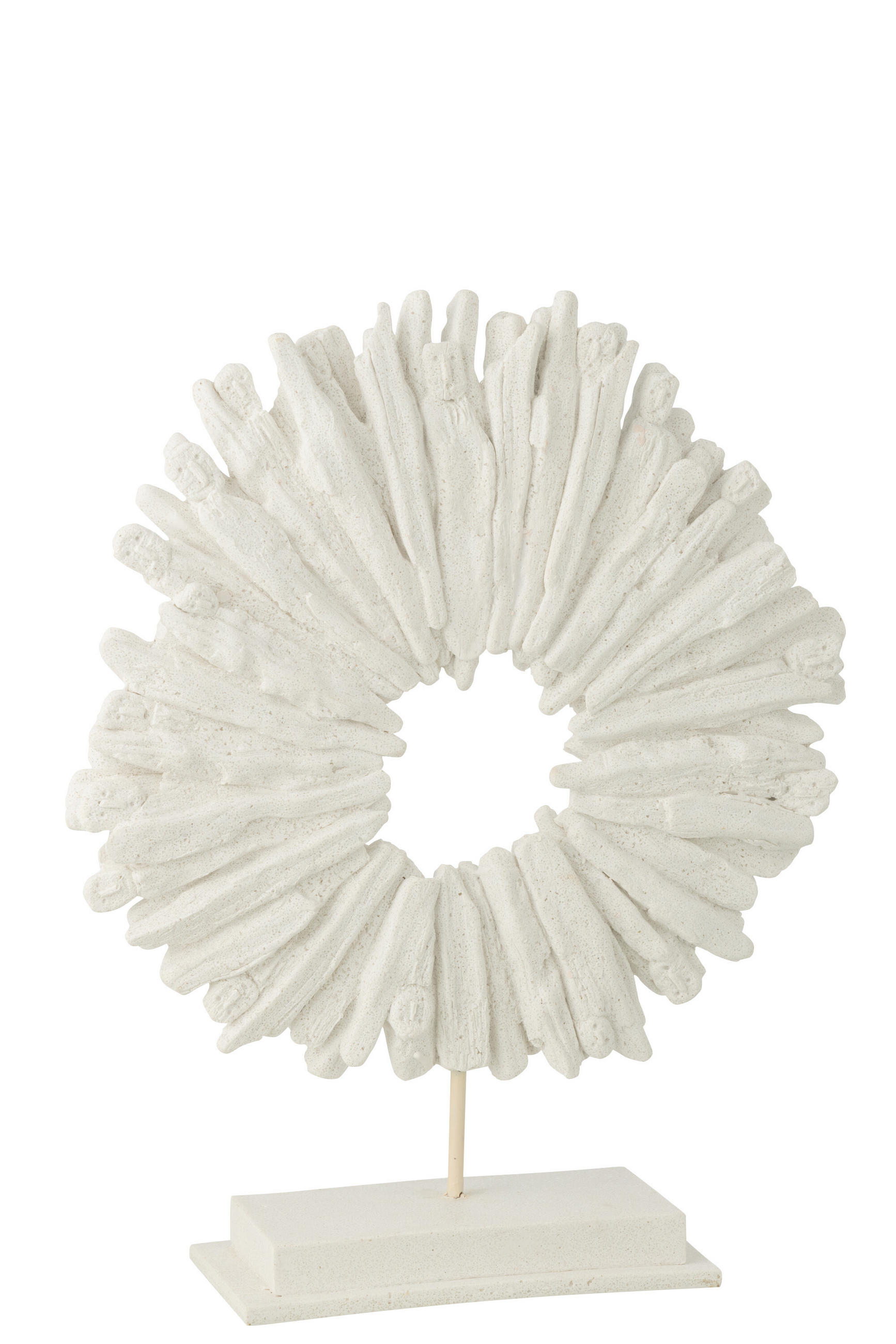 DEKOOBJEKT KREIS RUND - Weiß, Glas/Naturmaterialien (11/44.5/38cm) - J-Line