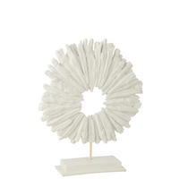 DEKOOBJEKT KREIS RUND - Weiß, Glas/Naturmaterialien (11/44.5/38cm) - J-Line