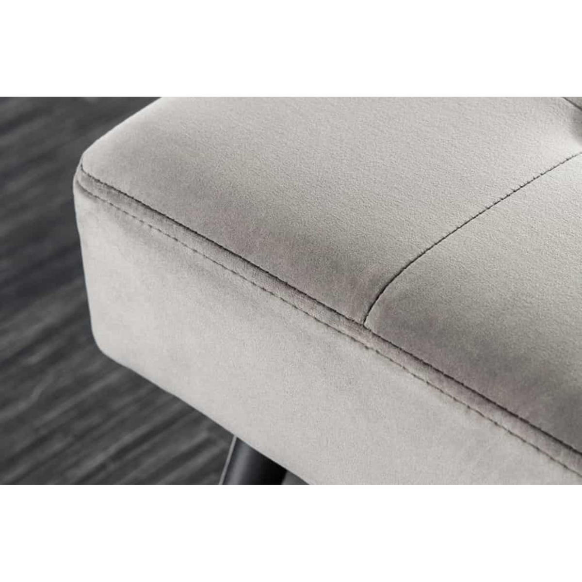 SITZBANK BOUTIQUE Samt Dunkelgrau, Schwarz 100 cm - Dunkelgrau, Textil (100/45/35cm) - riess-ambiente