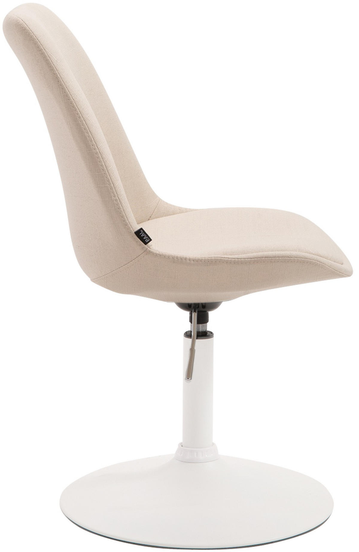 DREHSTUHL Stoff creme - Creme/Weiß, Textil/Metall (48/76/57cm) - CLP
