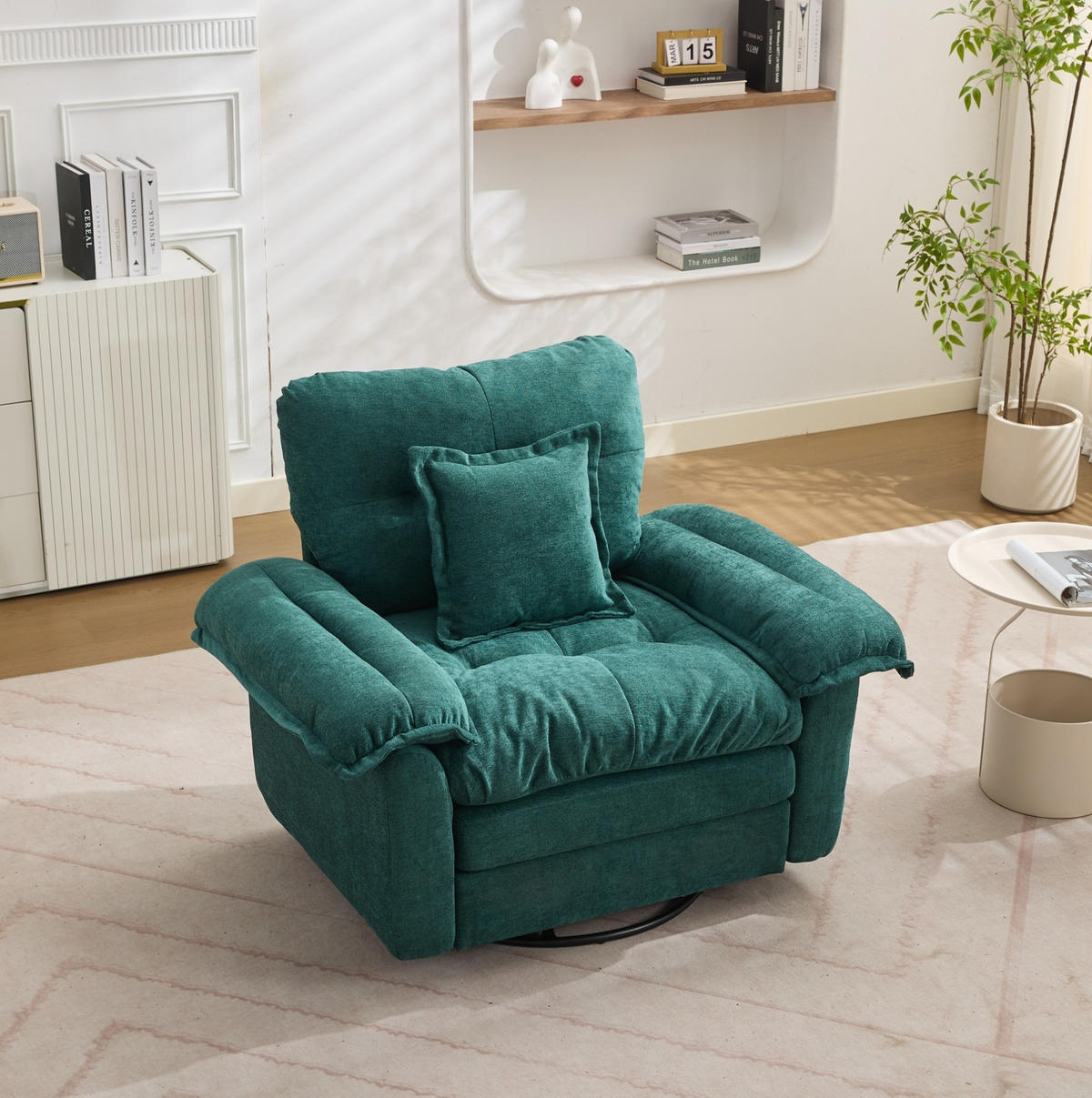 SESSEL 116/84/96 cm Grün aus Polsterung mit 360°-Drehfunktion - Grün, Textil (84/96/116cm) - OKMYHOME