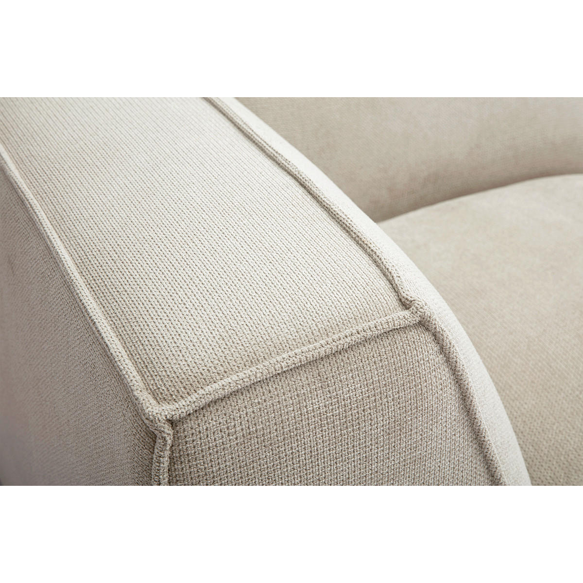 ECKMODUL Zentral Beige Samt-Effekt Textur SPLIT - Beige, Textil (101/70.5/101cm) - Miliboo