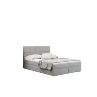 BOXBETT Mit Bettkasten BALI Stoff Mat Velvet Hellgrau 140x200 cm H3-Bonell - Hellgrau, Holz/Holzwerkstoff (140/200cm) - Kaiser Möbel