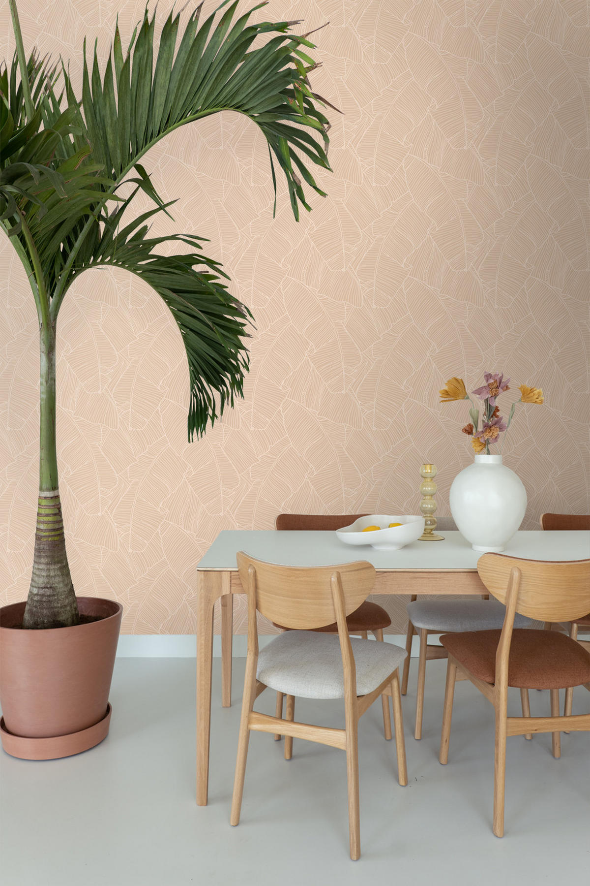 TAPETE Blätter 50 x 900 cm - Pink, Papier (50/900cm) - ESTAhome
