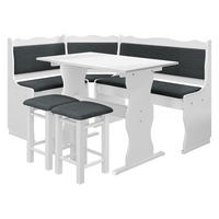 ECKBANKGRUPPE Mini - Dunkelgrau/Weiß, Holz (145/87/105cm) - MIRJAN24