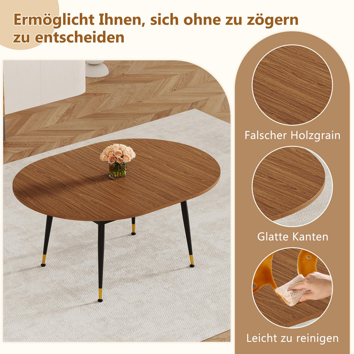 AUSZIEHTISCH Walnussoptik Schwarz 160-200/120/74 cm - Schwarz, Holz (120/200/73.66cm) - PANGIVO
