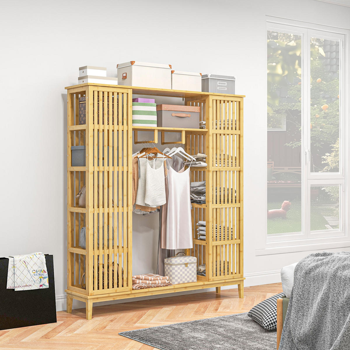 KLEIDERSCHRANK Braun 1 Stück - Braun, Naturmaterialien (35/165/145cm) - GiPP