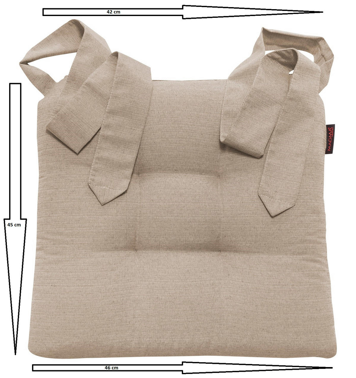 STUHLKISSEN Fino mit Schleifenband 2er Set taupe - Taupe, Textil (46/42/7cm) - Magma Heimtexx