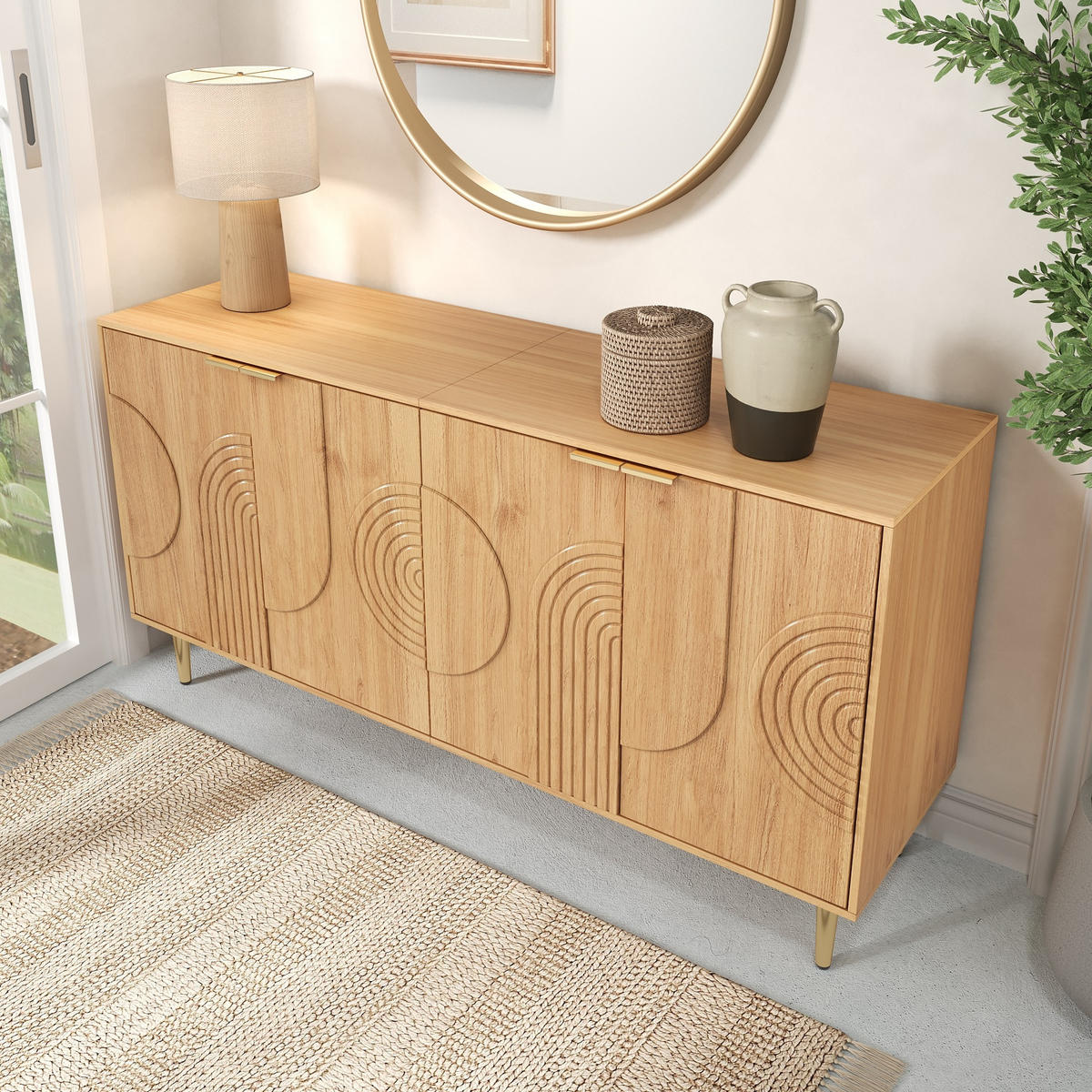 SIDEBOARD 140x40x72 cm Stauraum - Naturfarben, Holz (140/72/40cm) - Fortuna Lai