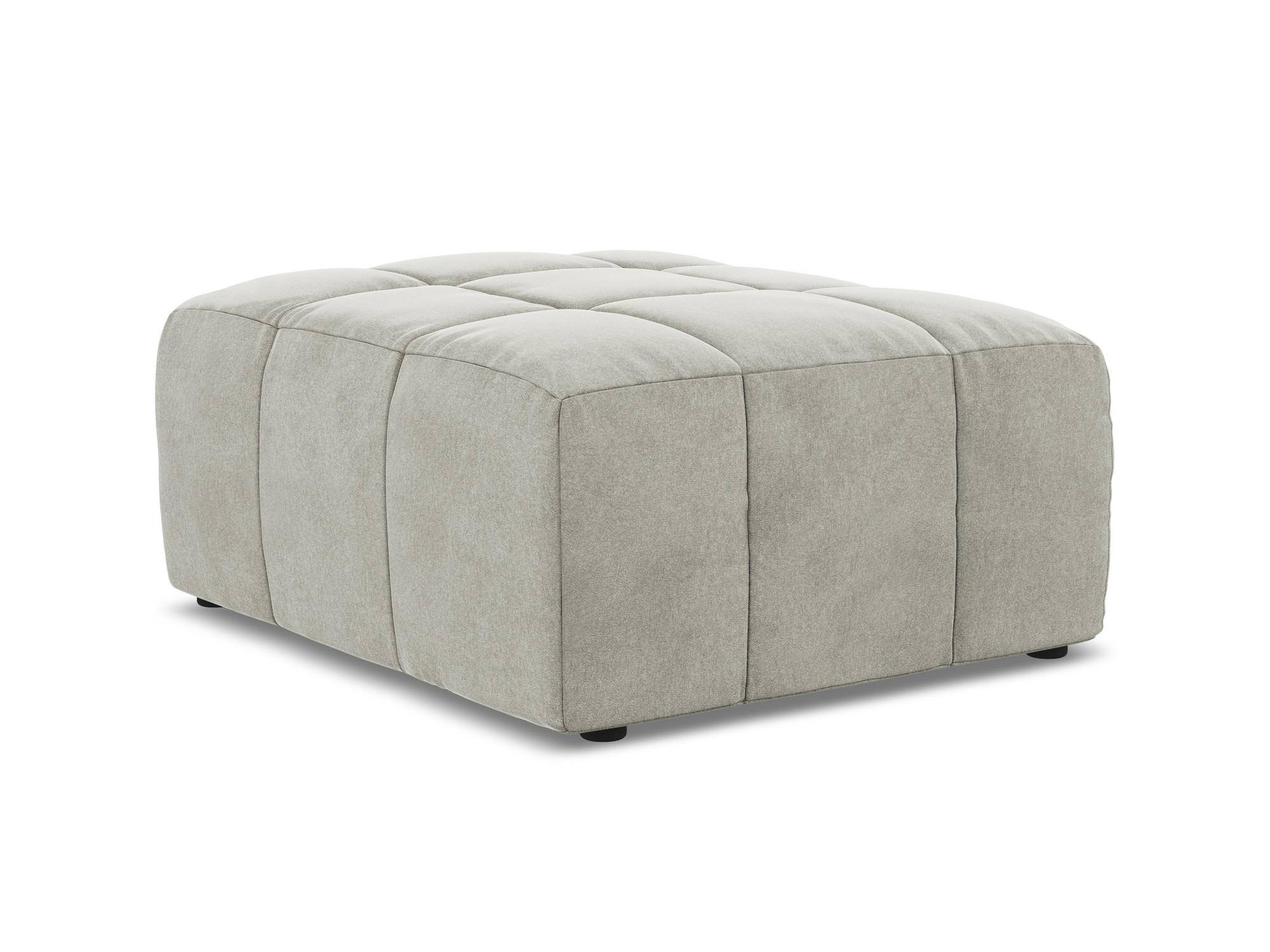 POUF Samt Stoff Grau - Hellgrau/Schwarz, Holzwerkstoff/Kunststoff (75/41/90cm) - Makamii