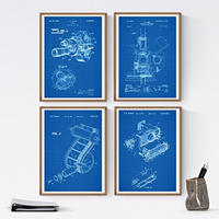 POSTER Set mit 4 Musikinstrument Patent A4 Rahmenlos - Klar, Papier (29.7/3cm) - Nacnic