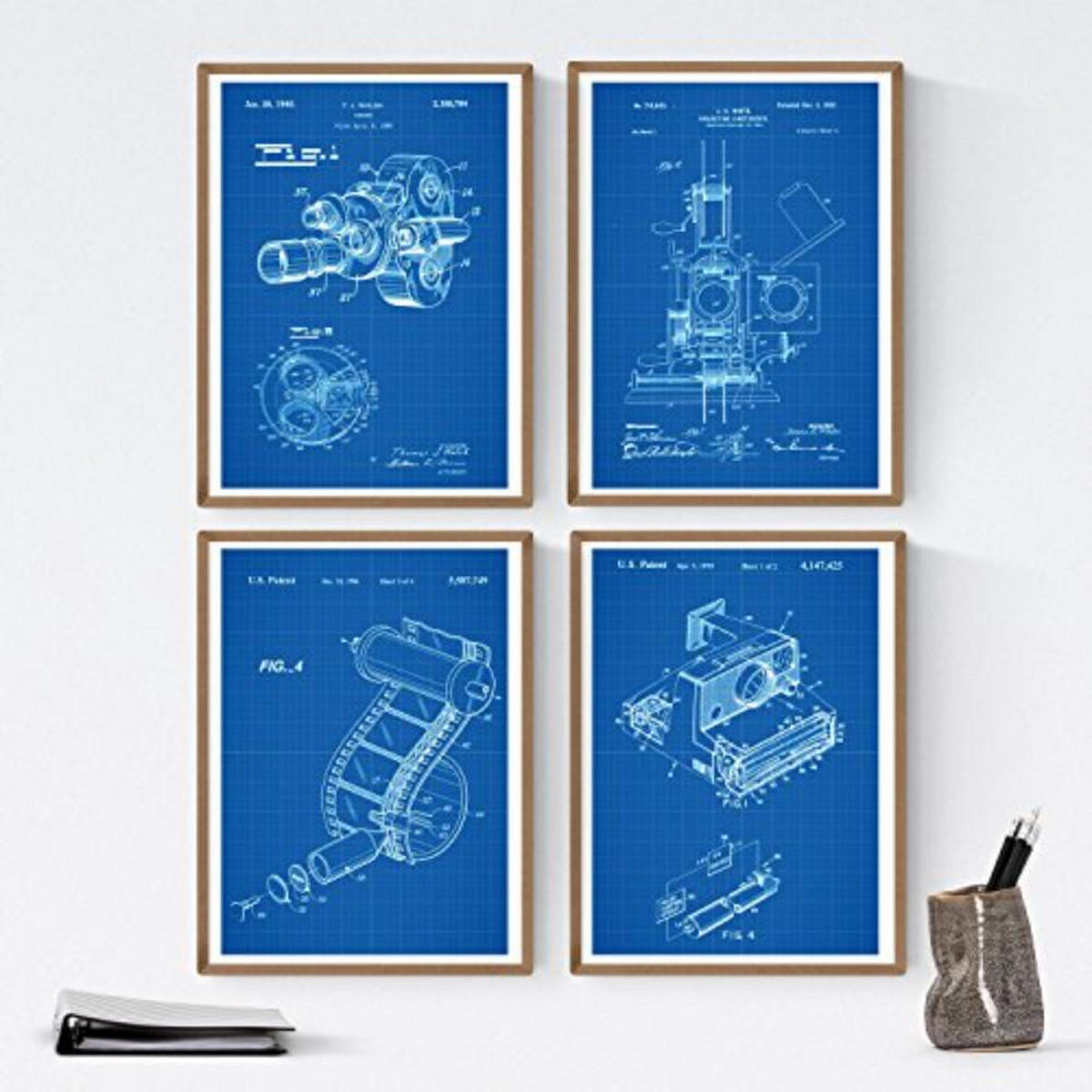 POSTER Set mit 4 Musikinstrument Patent A4 Rahmenlos - Klar, Papier (29.7/3cm) - Nacnic