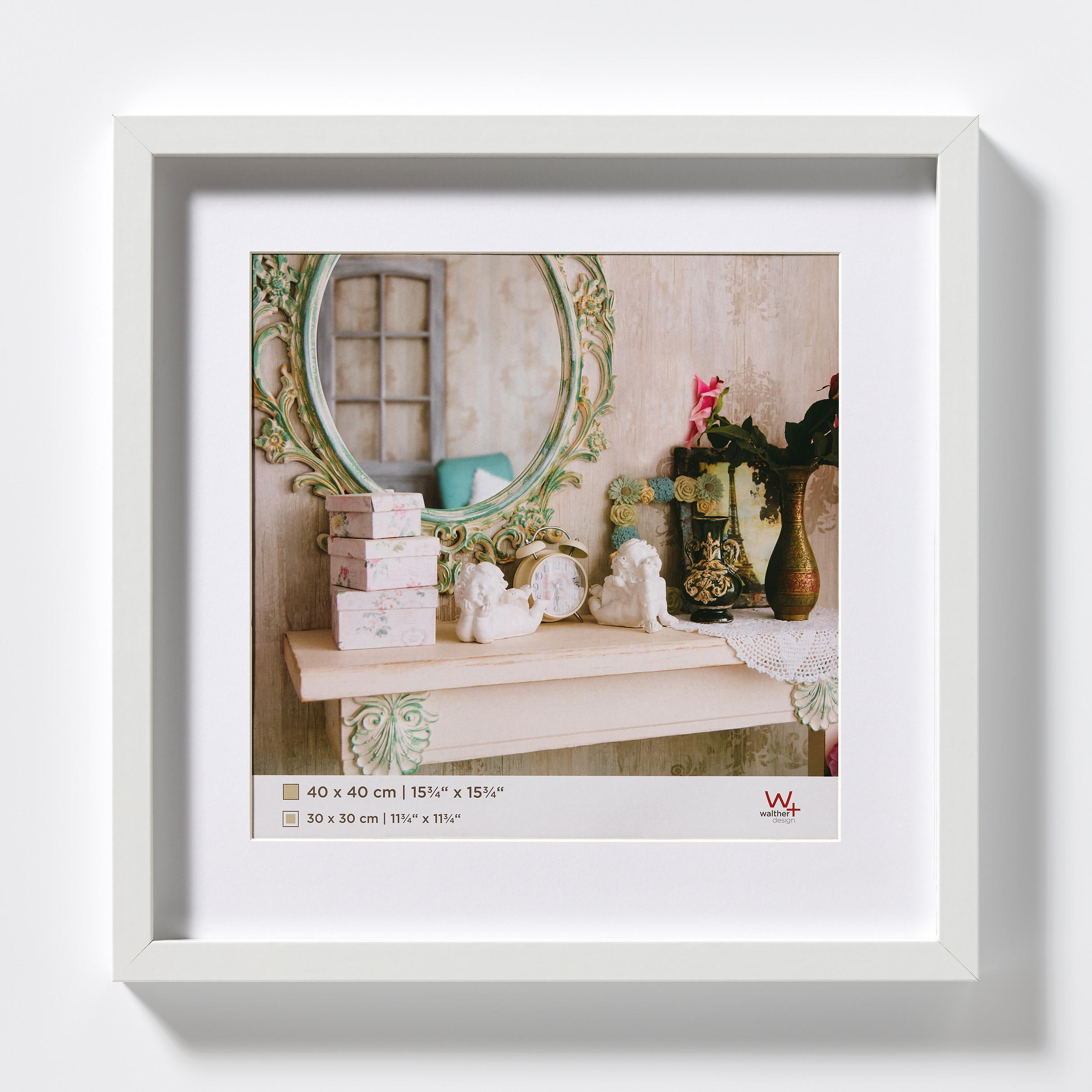 BILDERRAHMEN Stockholm 3D Holzr. 40x40 cm, WEISS - Weiß, Holzwerkstoff (43.1/43.1/3.25cm) - walther design