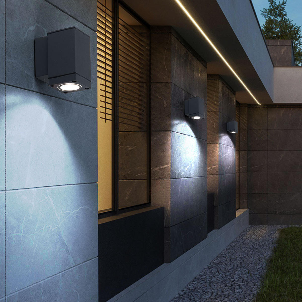 LED WANDLAMPE Aluminium Grau Modern - Grau, Metall (6.3/9.9/11.2cm)