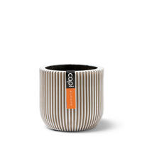 BLUMENTOPF Kugel Groove elfenbein I 17x15 cm - Creme, Kunststoff (1/1/1cm) - aplanta