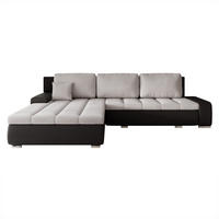 ECKSOFA VELANO mit Schlaffunktion und Bettkasten Schwarz/Hellgrau - Hellgrau, Holzwerkstoff/Kunststoff (250/90cm) - Idohome