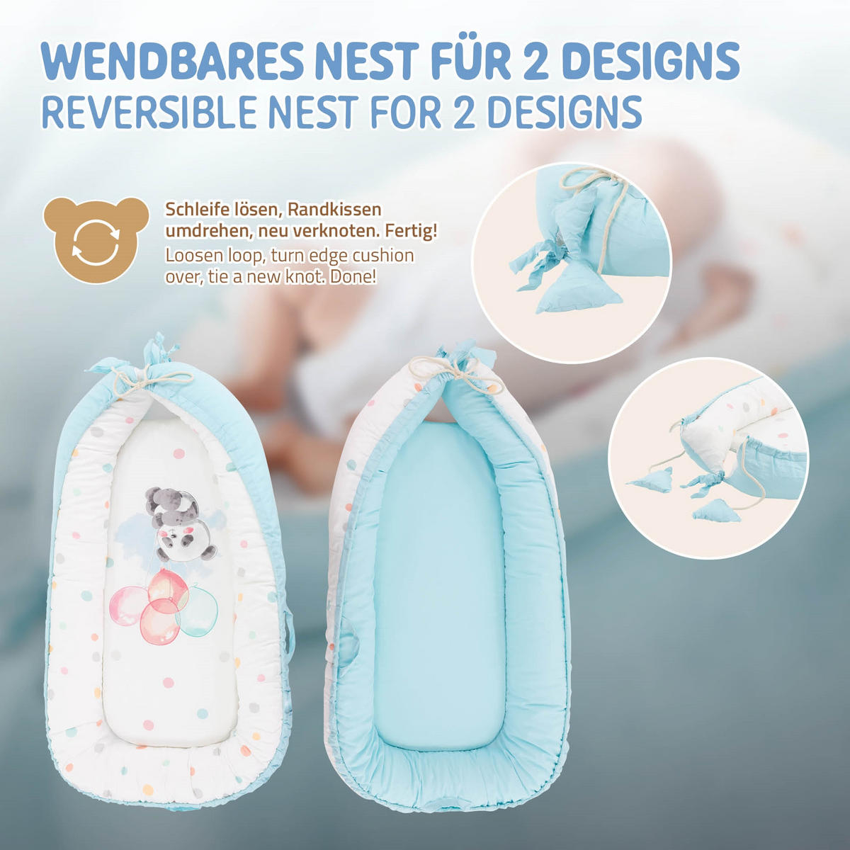 BABYNEST - Pastellblau, Textil (50/90cm) - Joyz