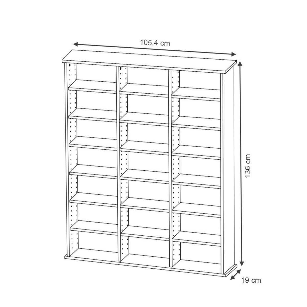 CD-REGAL Jukebox Weiß 105.4 x 136 cm - Weiß, Holzwerkstoff (105.4/136/19cm) - Vicco