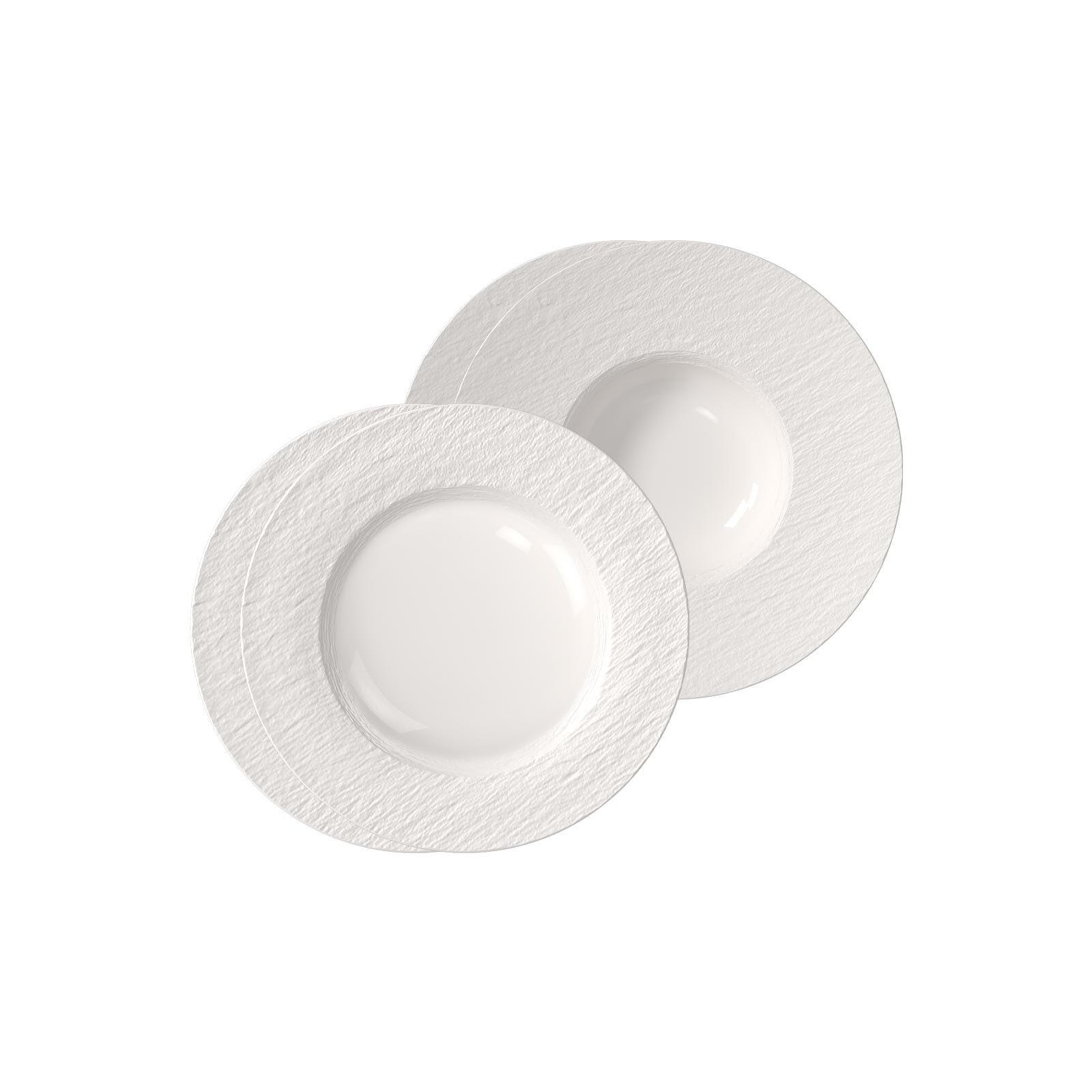 TELLER-SET Manufacture Ice weiß 4er Set - Weiß, Keramik (1/1/1cm) - Villeroy & Boch